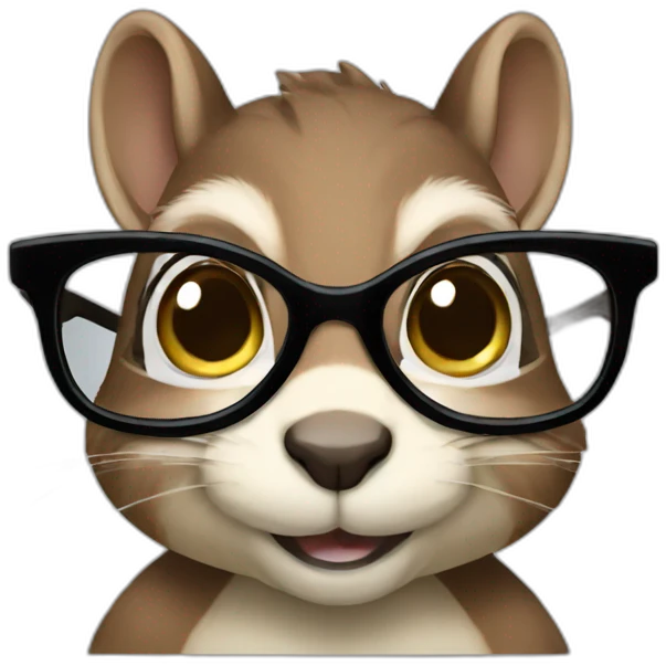 female squirrel with glasses on emoji