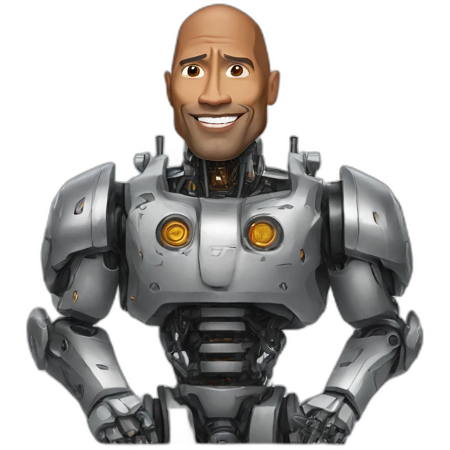 Dwayne Johnson as a robot emoji