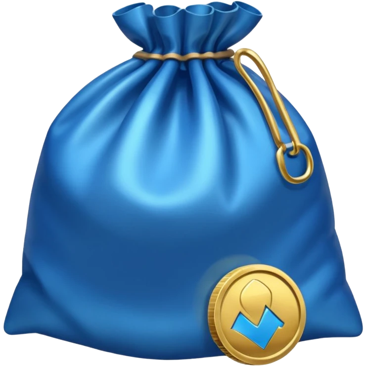bag of blue coins emoji