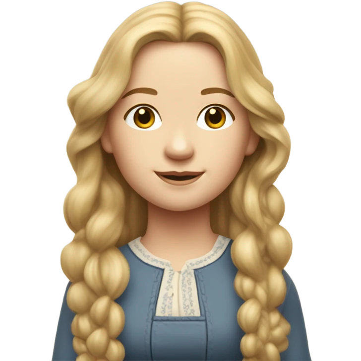 Mary Ingalls with long blonde hair pretty and detailed and realistic emoji