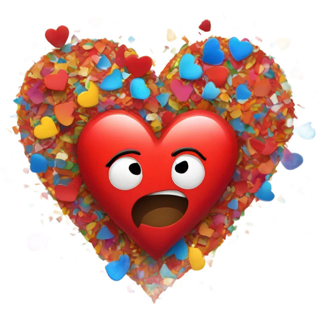 A heart with confetti emoji