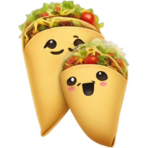 Taco holding hands with burrito emoji