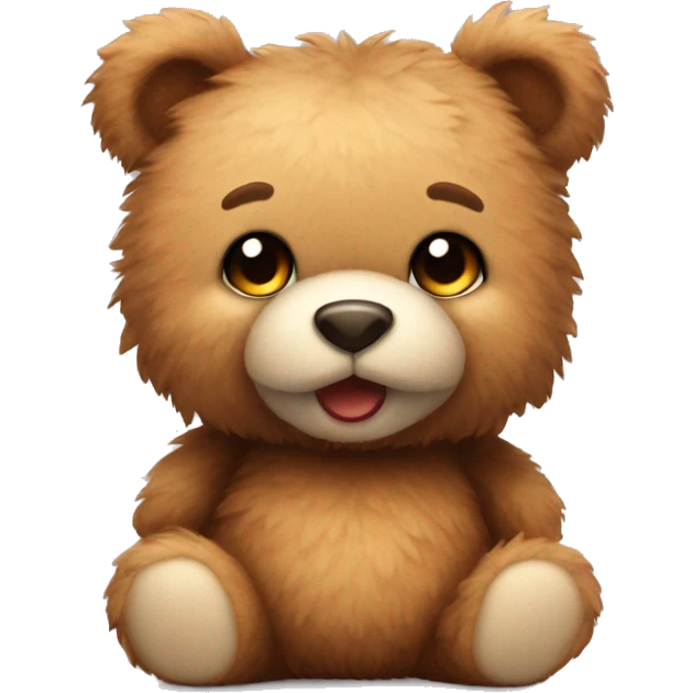 Cute fuzzy teddy bear emoji