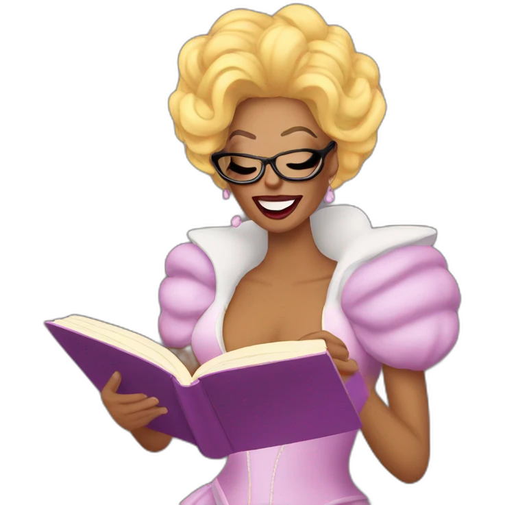drag queen reading a book emoji