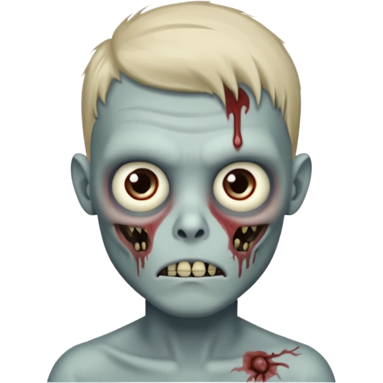 zombie boy with one sided taper hair emoji