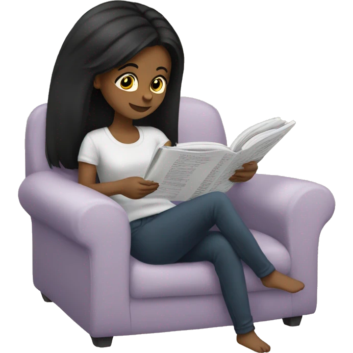 basic-blackhair-girl-reading emoji