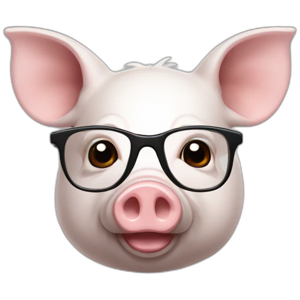 Cochon avec lunettes de solei emoji