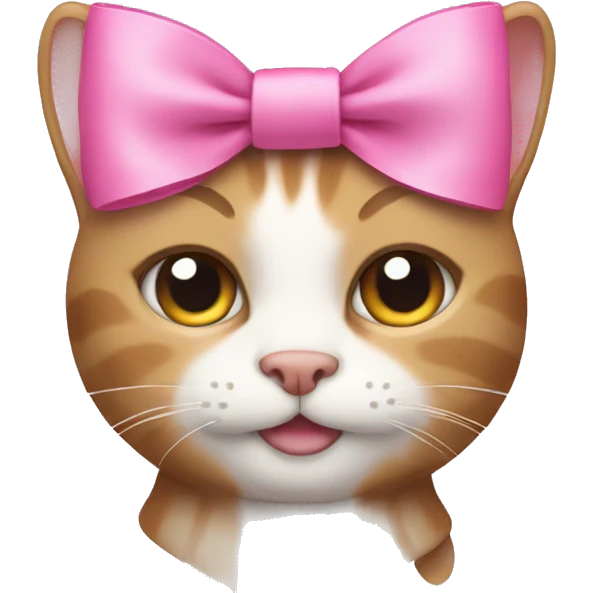 A cat with a pink bow in its hair  emoji