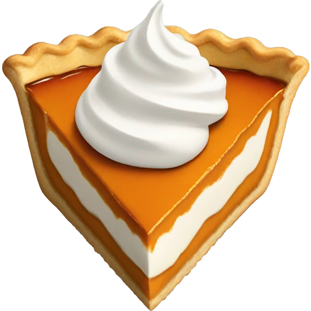 pumpkin pie with whip cream on top  emoji