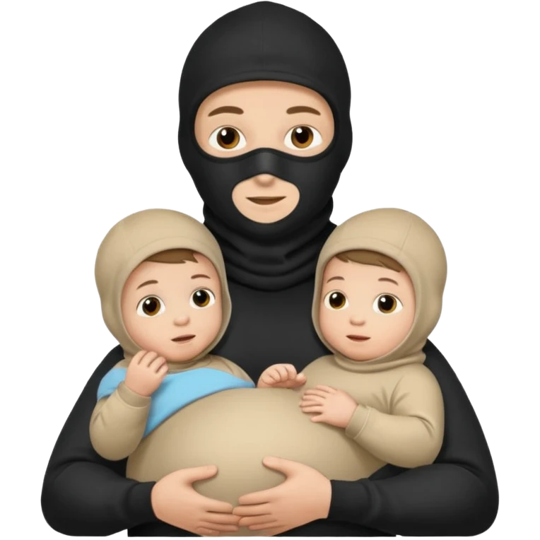 a man who is pregnant and wears a balaclava in his face  emoji