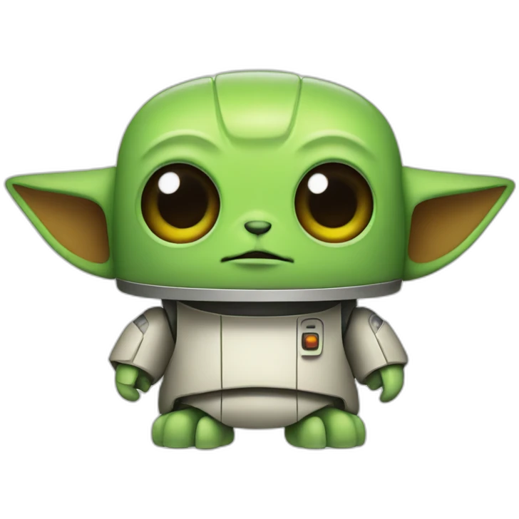 cute robot with yoda ears emoji
