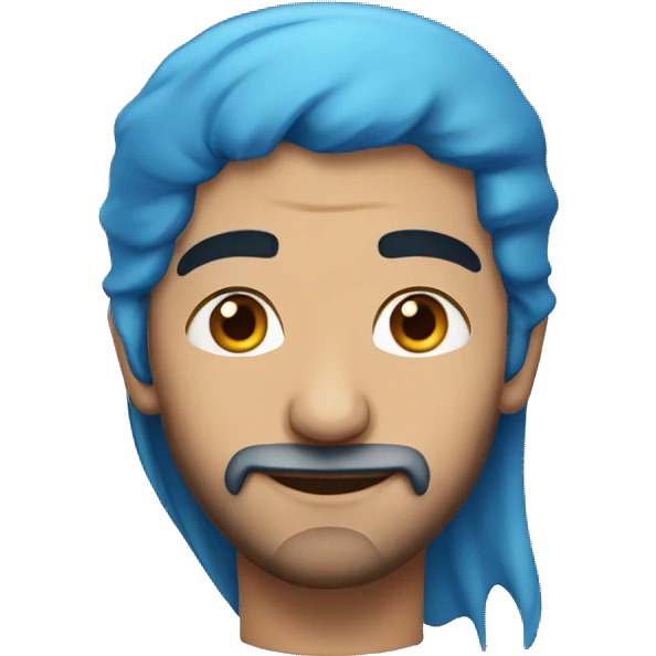 arabic man with blue hair, with stubble emoji