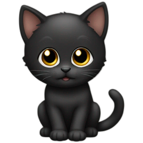 black kitten emoji