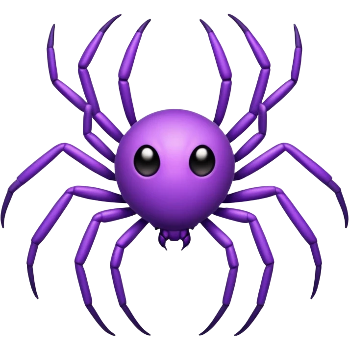 super simple cute purple spider with round body short legs minimal face emoji