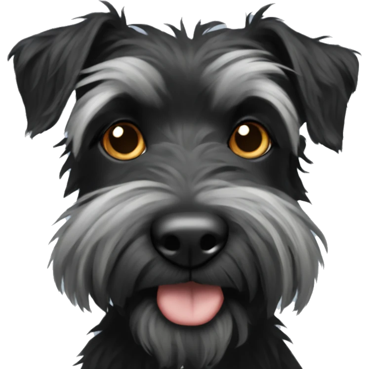 Scruffy black terrier with longer hair emoji
