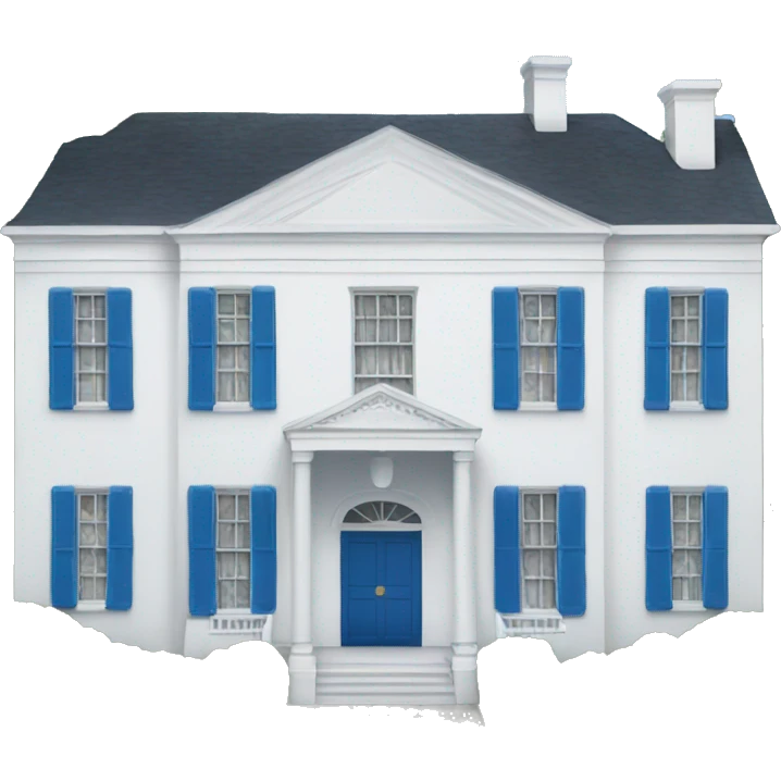 White House with blue shutters emoji