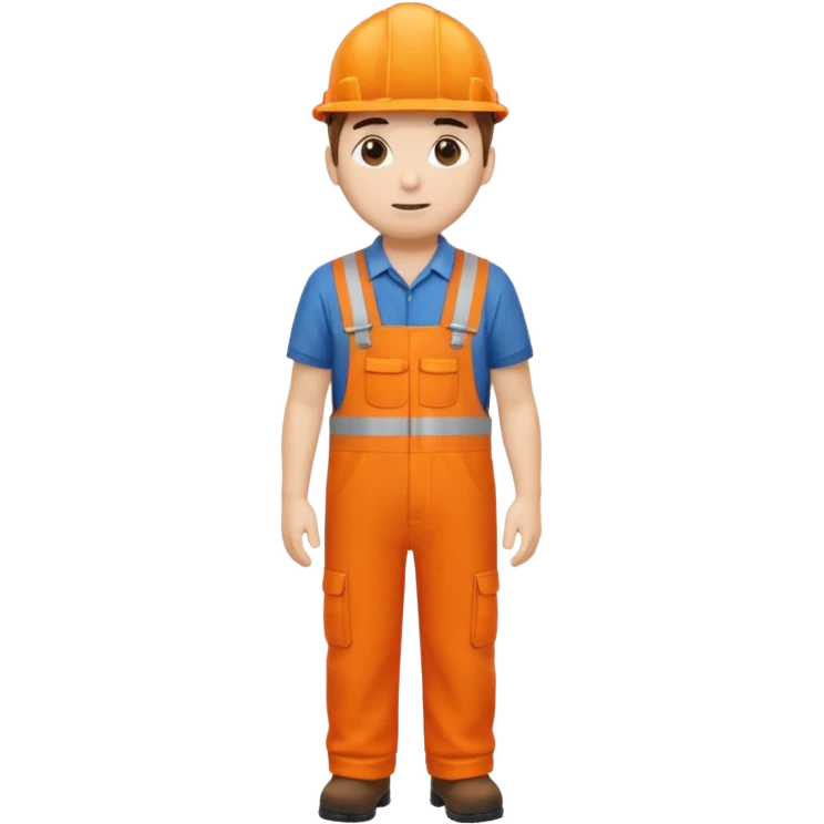 Railway engineer orange overalls facing away emoji