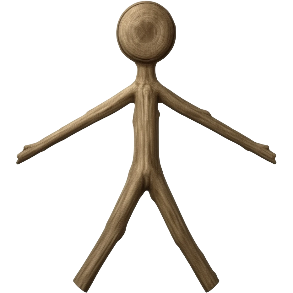 small twig shaped like a person emoji