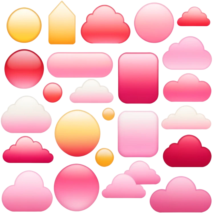 Divine ethereal Romantic pink-red-gold-yellow-white pastel lush gradients aesthetic emoji