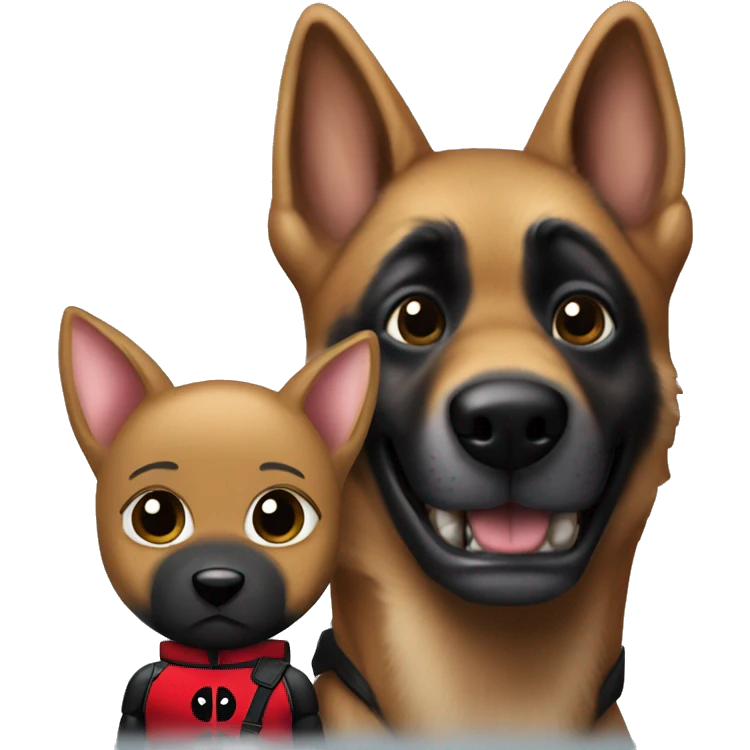 Deadpool with a German shepherd  emoji