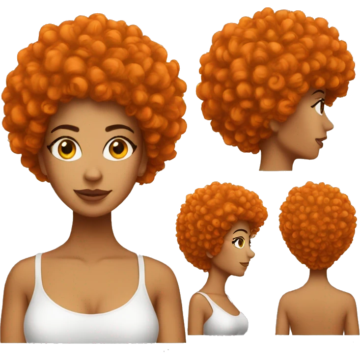 Sassy latina woman with orange afro emoji