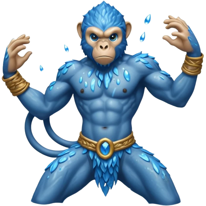 water elemental monkey warior water particles emoji