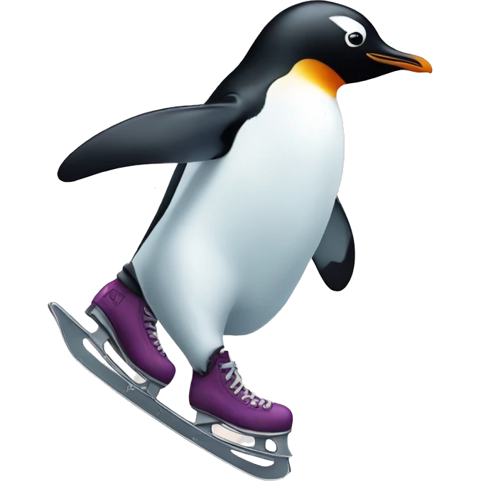 penguin on ice skates emoji
