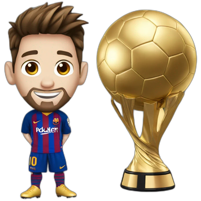 Messi avec le ballon d’or emoji