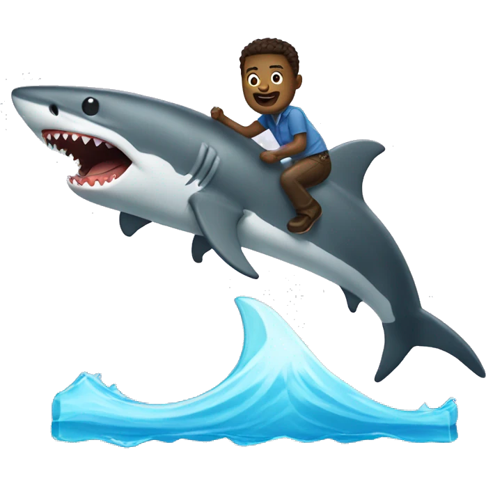 A candy bar riding a shark emoji