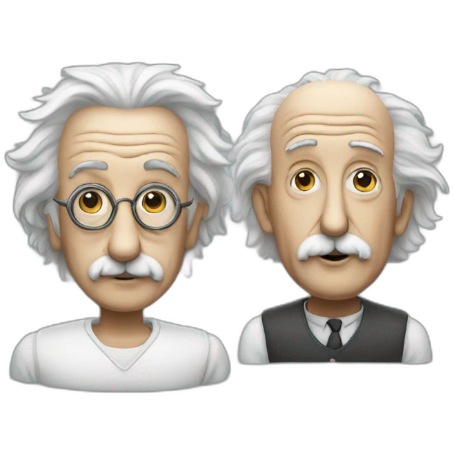 einstein and a robot emoji