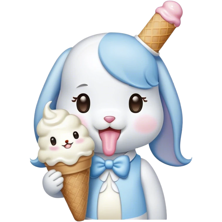Cinnamaroll eating ice cream emoji
