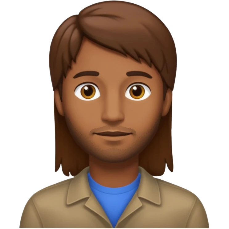 Chico moreno de pelo lacio emoji
