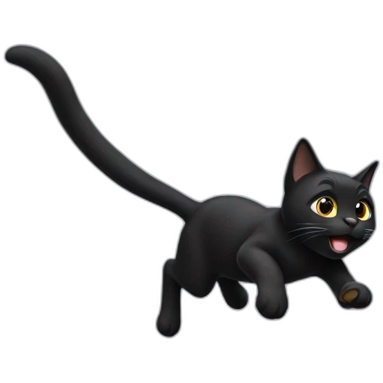 Flying black cat emoji