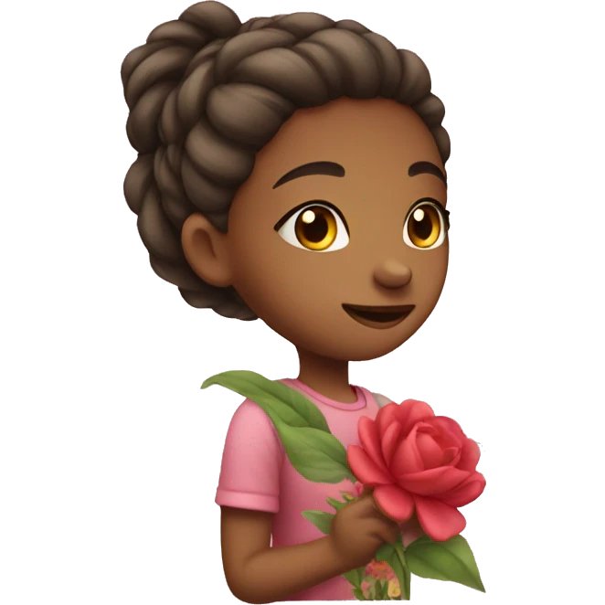 girl love flower emoji
