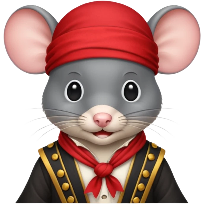 Mouse dressed as pirate emoji