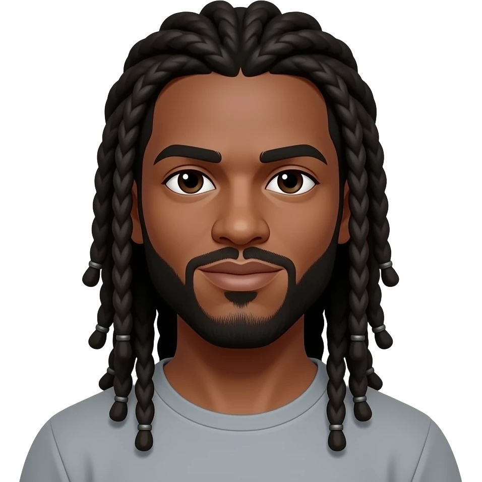 A black man with long locks that needs to be hung emoji
