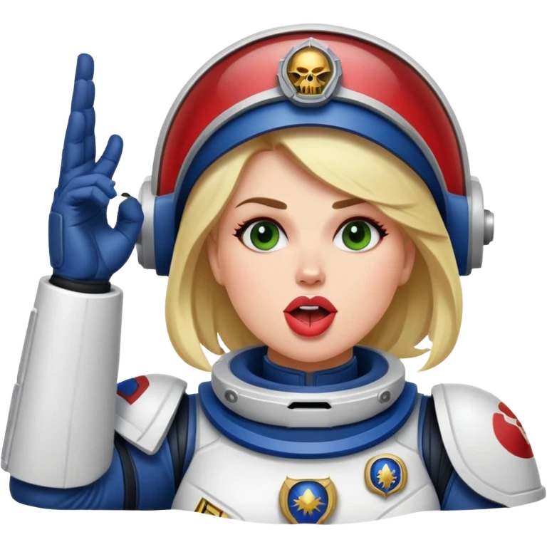 woman space marine salutes tongue out emoji