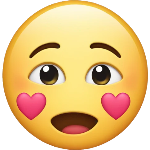 Blushing face emoji with hearts emoji