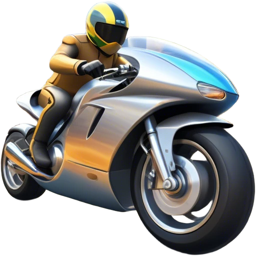 An icon showing a motorcycle and car speeding through a cityscape, with roads and curves ahead. The vehicles leave dynamic trails of speed, representing the thrill of racing and adventure. The background is transparent, focusing on the power and freedom of both cars and motorcycles. emoji