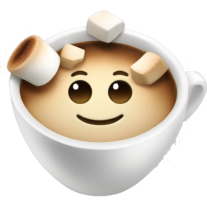 Coffee with marshmallow emoji