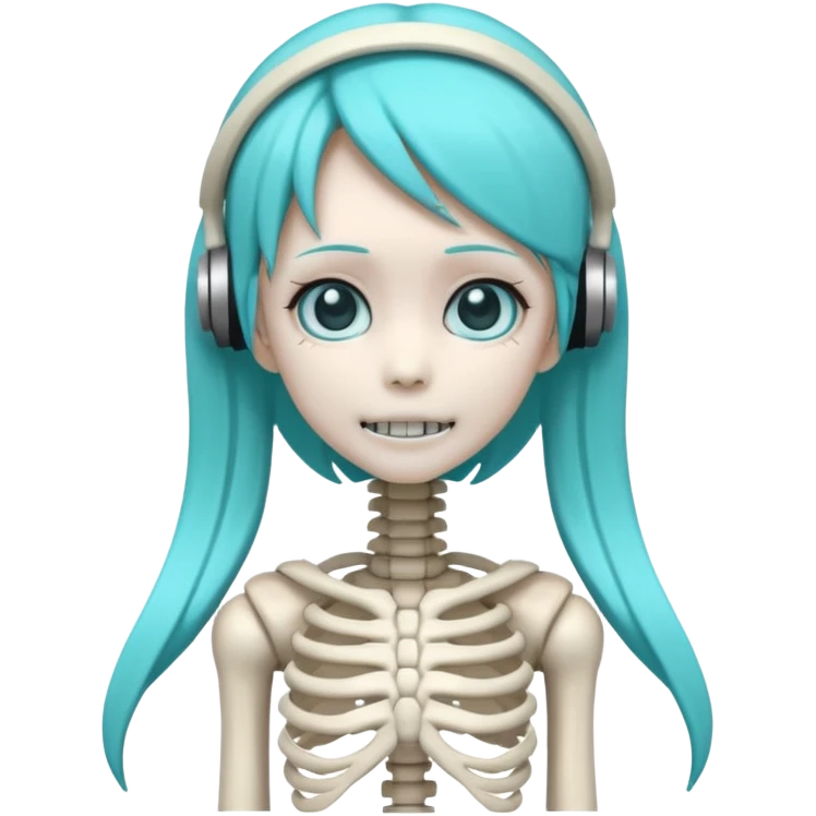 Hatsune miku skeleton emoji