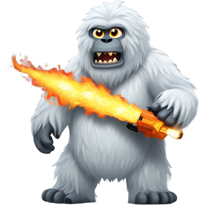 Yeti with flamethrower emoji