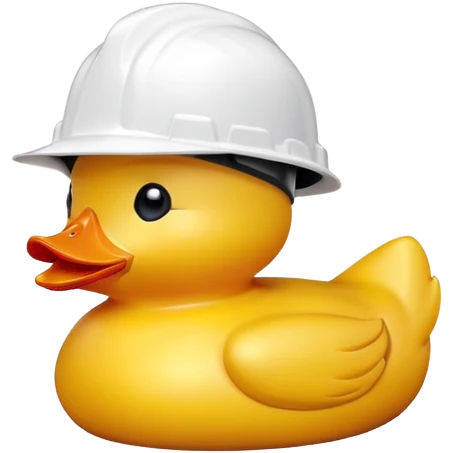 Red rubber duck with yellow hard hat emoji