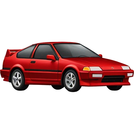 Red Honda crx si with aluminum wheels  emoji