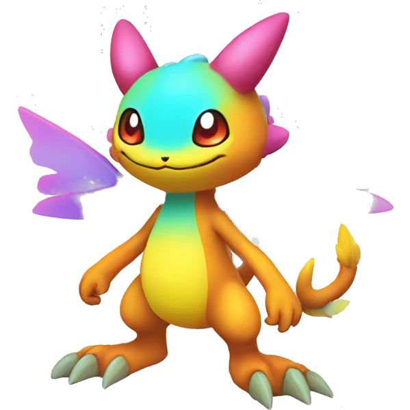 Colorful Neon Colors Fakémon-Pokémon-Creature Full Body emoji