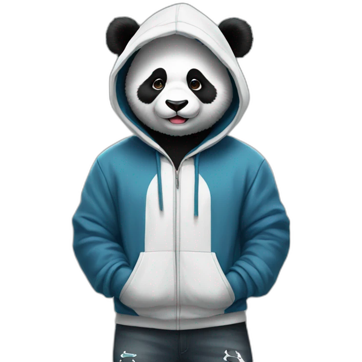 Panda avec hoodie et jordan emoji