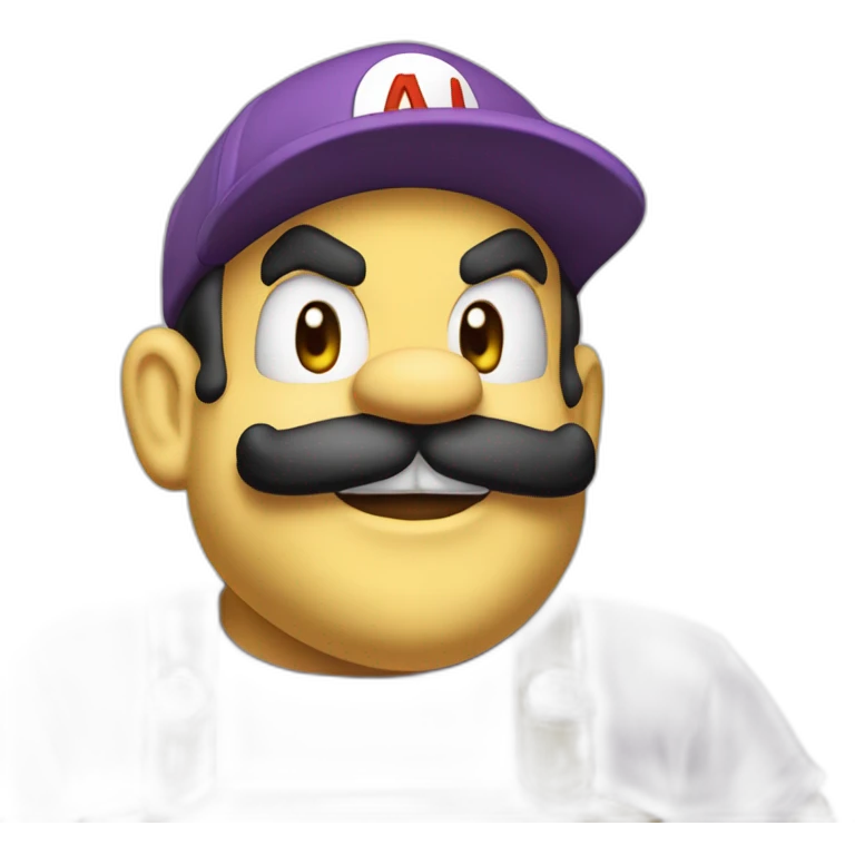 1 Wario with à yelow cap a violet overhall and à yellow shirt emoji