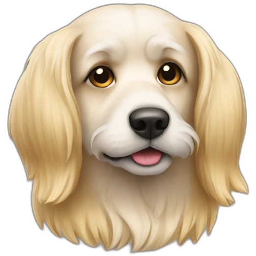 Chien poils long blond emoji
