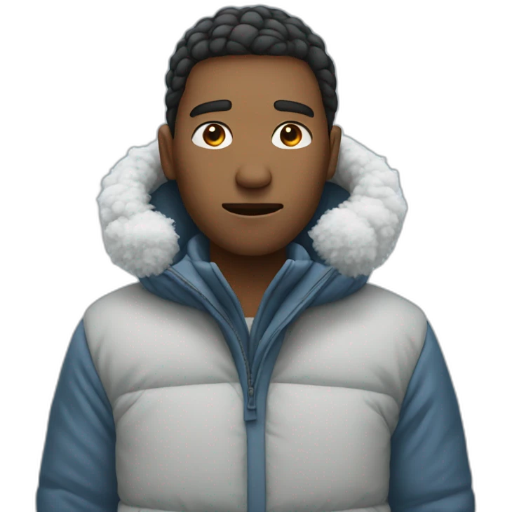 person who is cold with snow  emoji