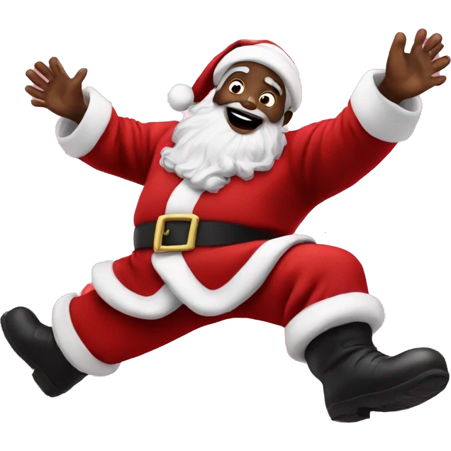 Black Santa in mid air  emoji